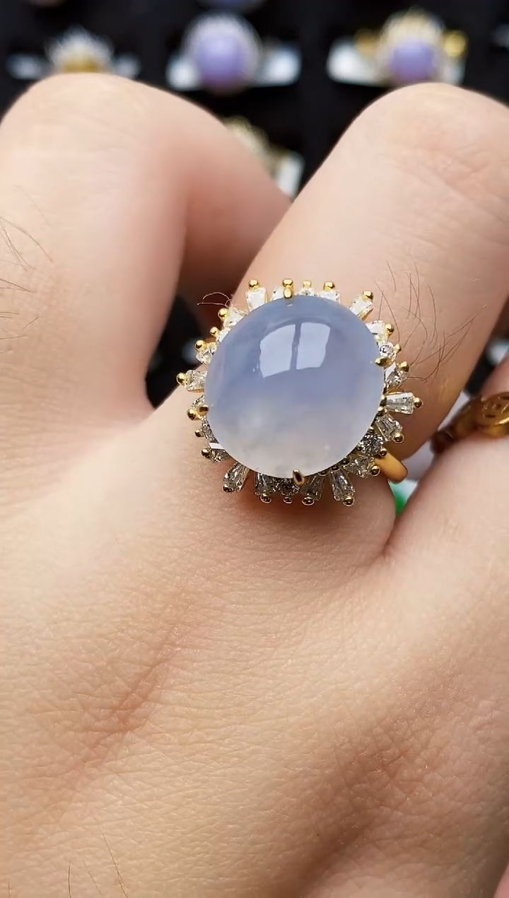 银S925镶嵌戒指翡翠3146