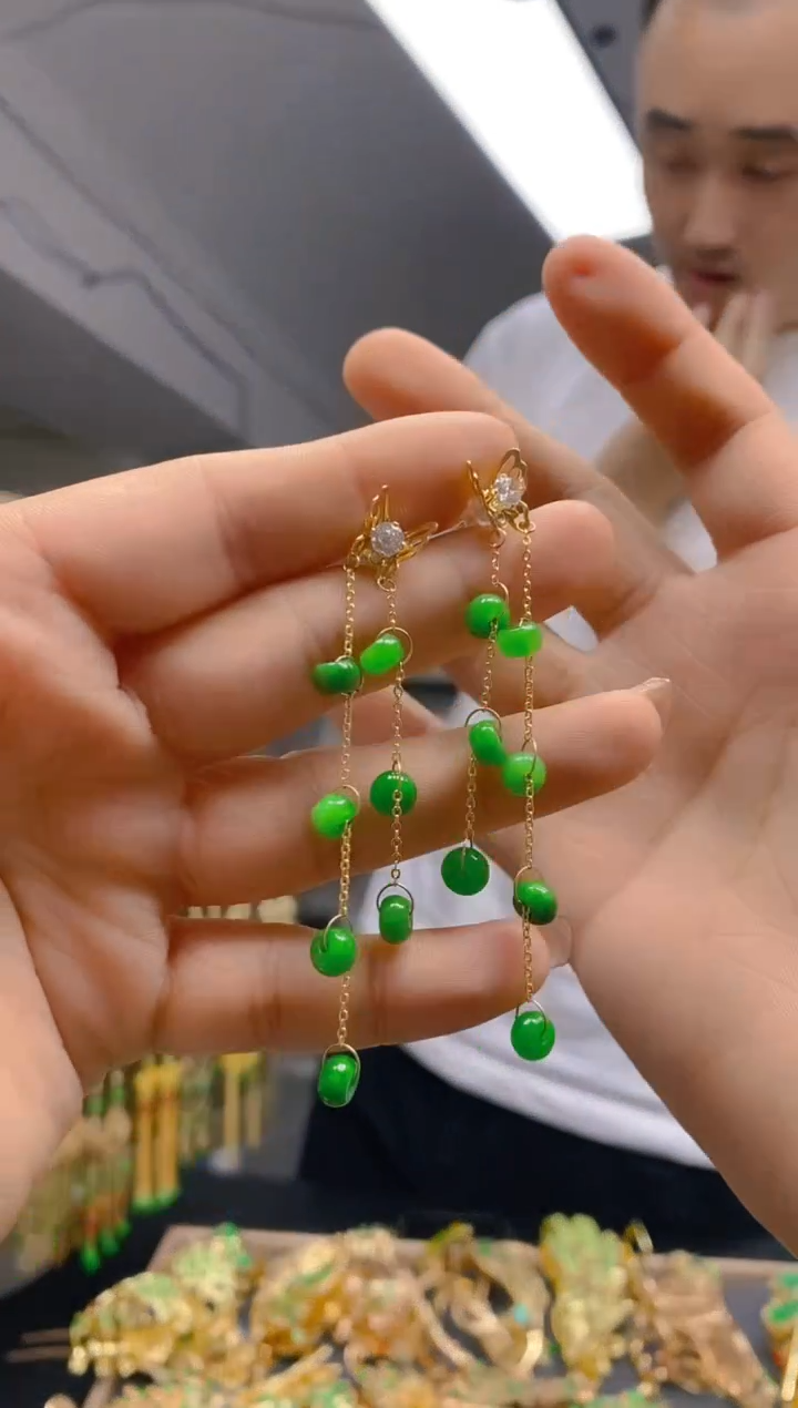 【闪购商品】翡翠耳饰合金0618翡翠耳钉