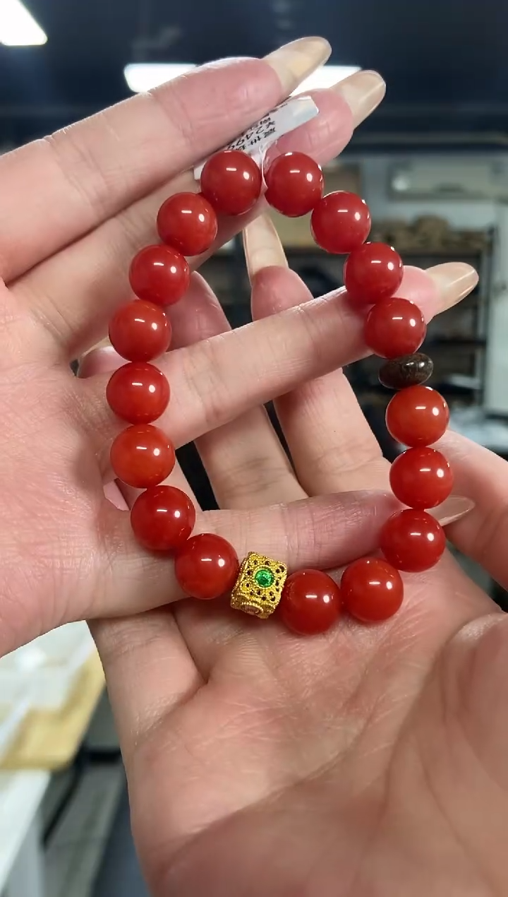 【闪购商品】南红玛瑙手串未镶嵌多样性发其一颜色微差