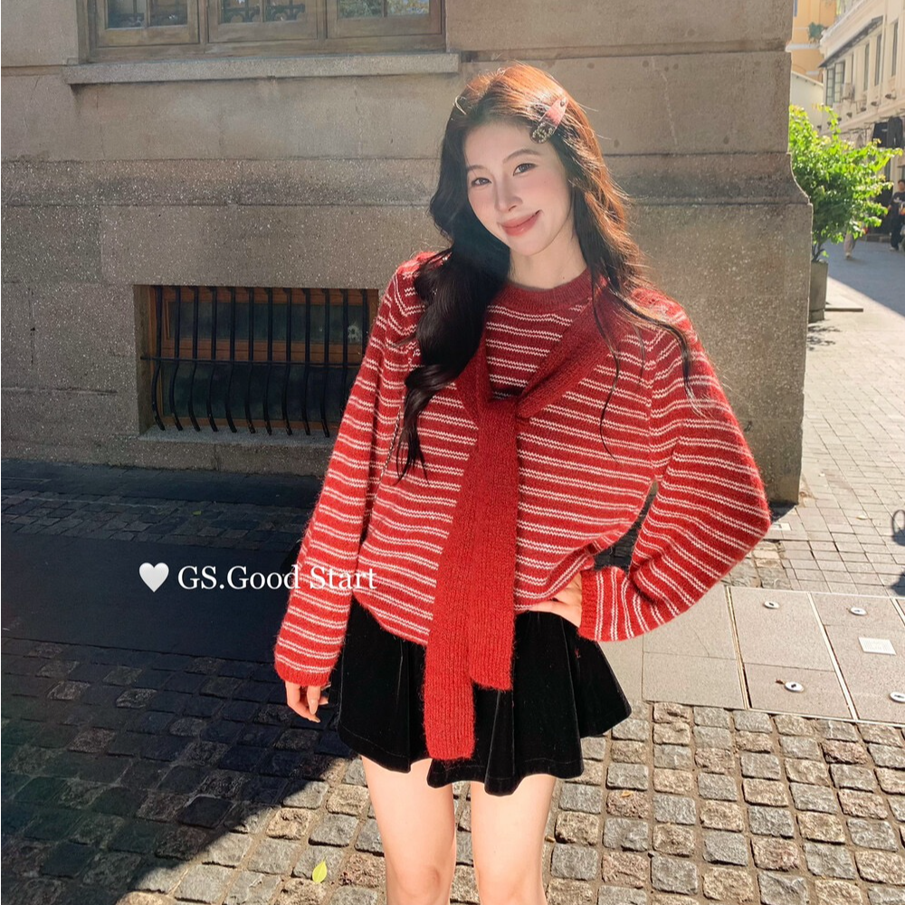 【圣诞狂欢】披肩软糯针织毛衣女秋冬穿搭洋气宽松别致针织衫上衣