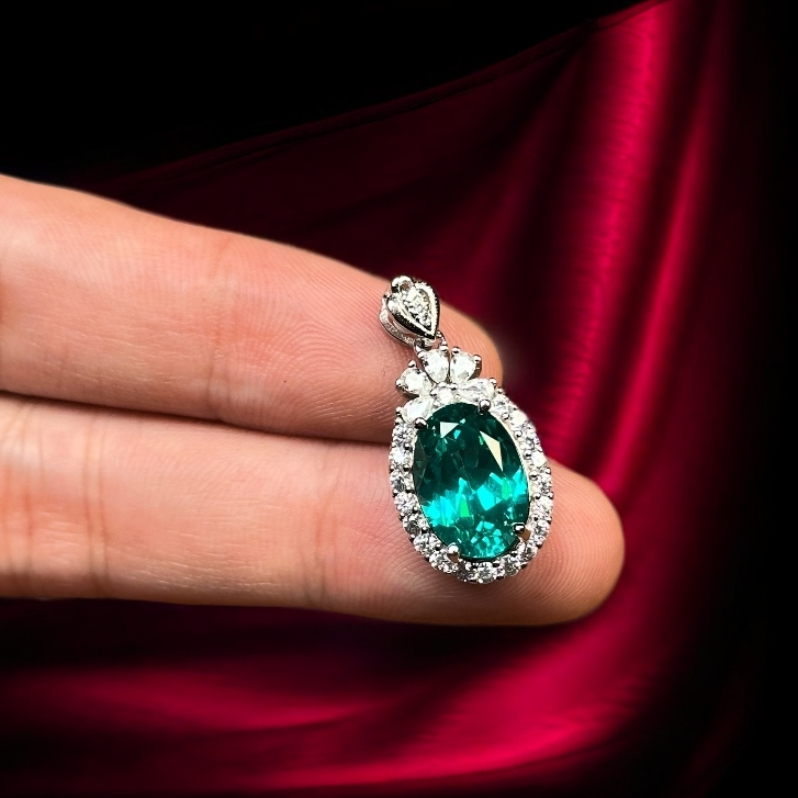 如懿高订086-轻奢培育帕拉伊巴精切合金吊坠