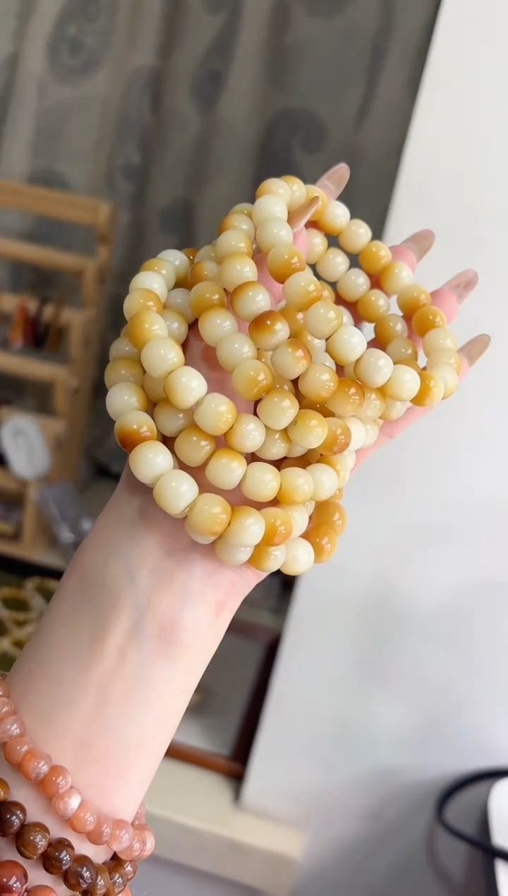 手串菩提根/象牙果烤蜜薯玉化桶珠10*11mm手串