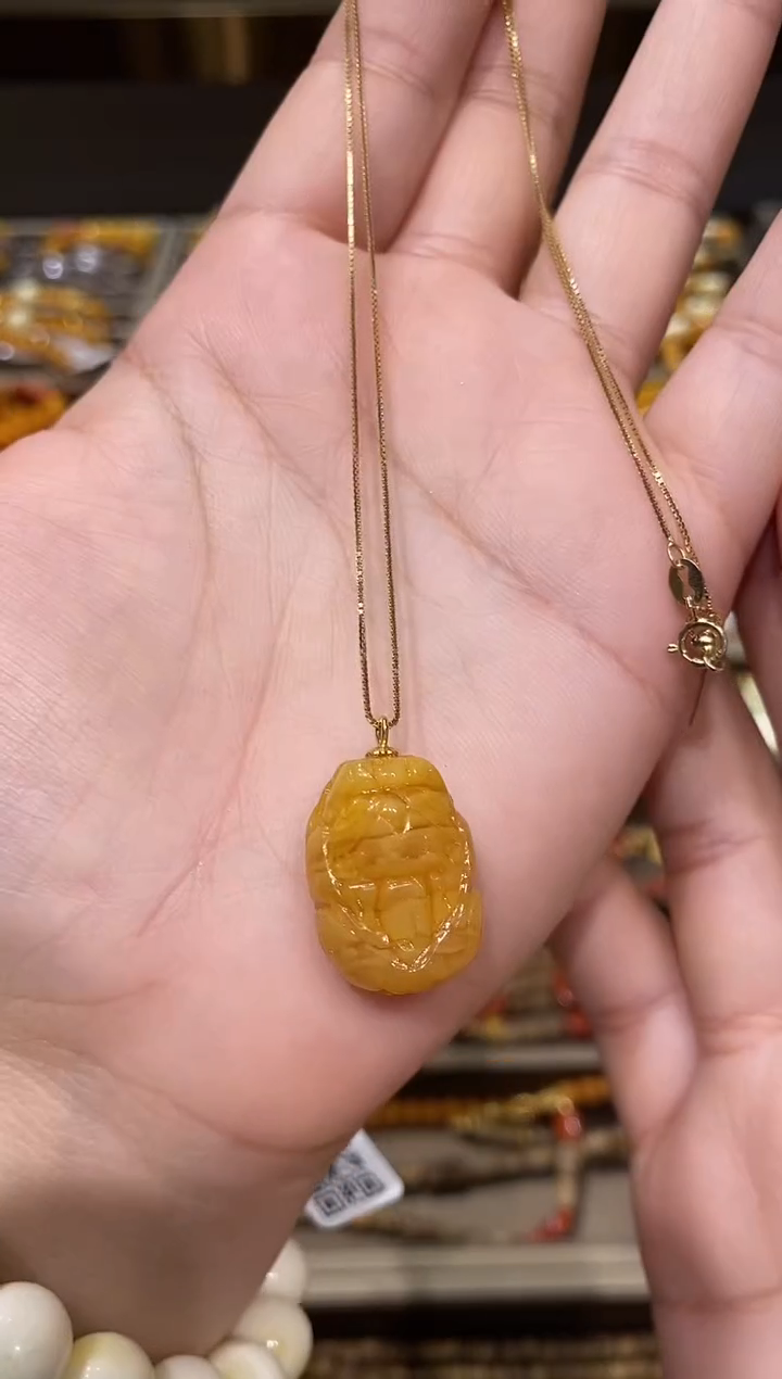 【闪购商品】蜜蜡颈饰银S925镶嵌QD0302琥珀蜜蜡