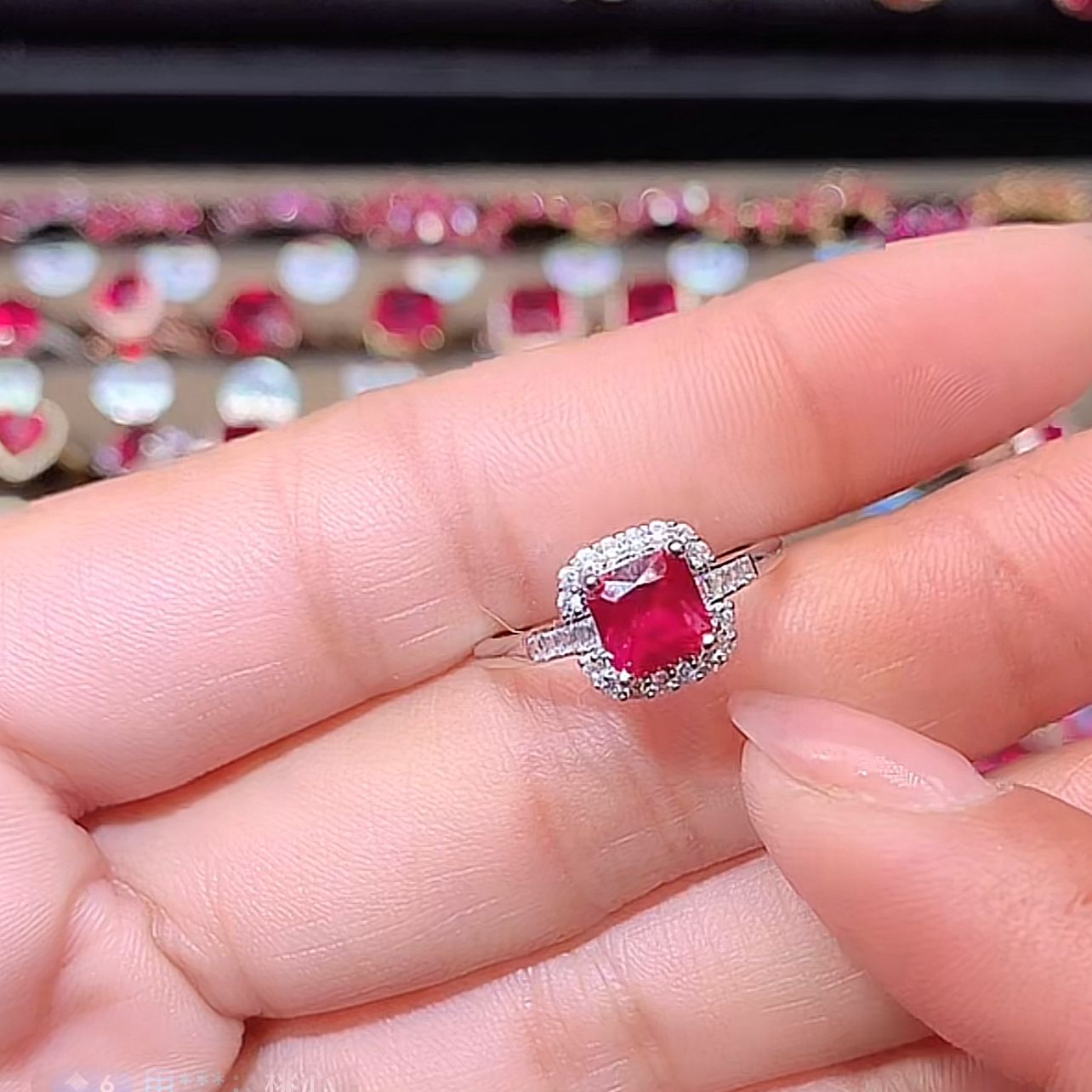 红宝石银镶开口戒6白