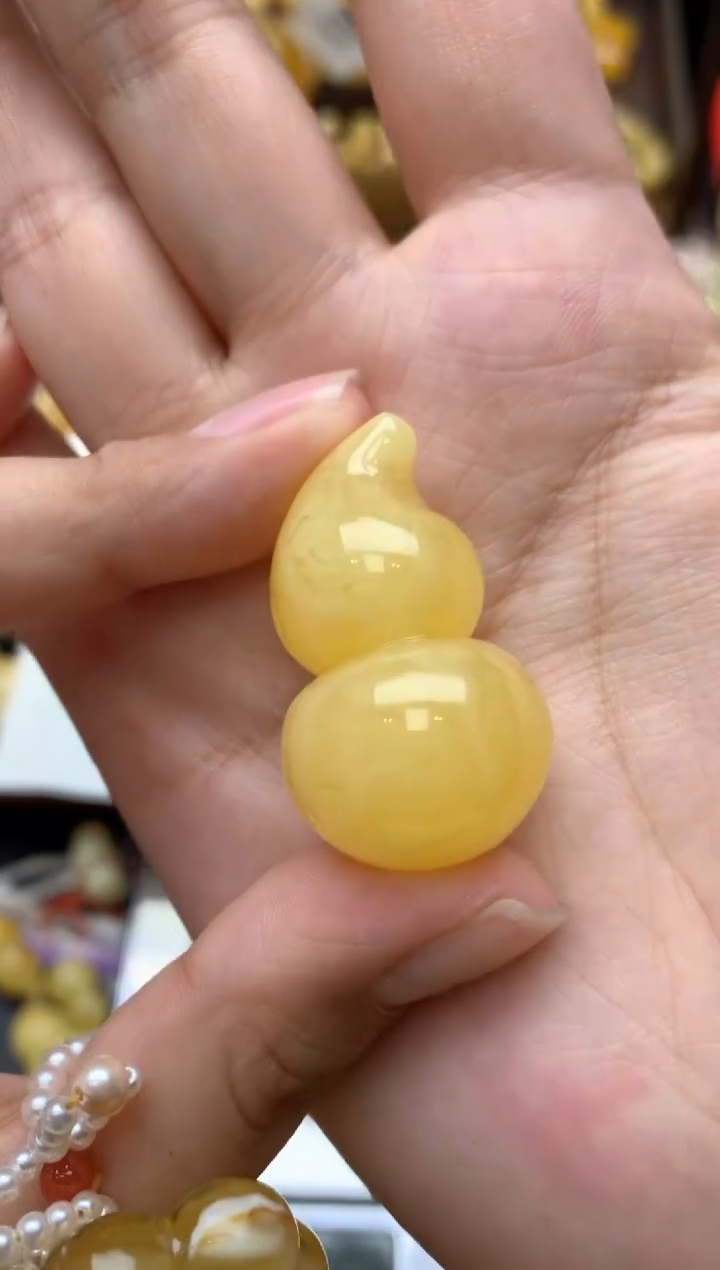 【闪购商品】未镶嵌琥珀珠宝奇石101琥珀蜜蜡花粉有纹小坑介意勿拍