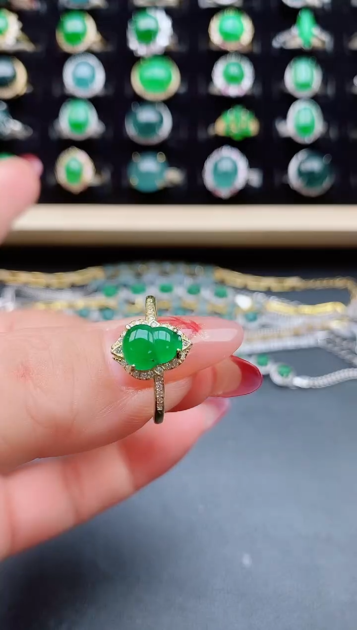 【闪购商品】翡翠戒指银S925镶嵌80580505