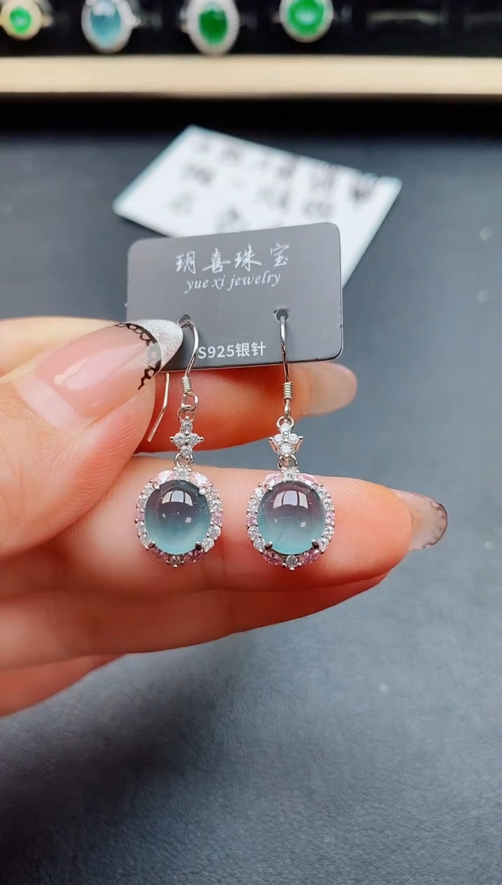 翡翠戒指银S925镶嵌1311