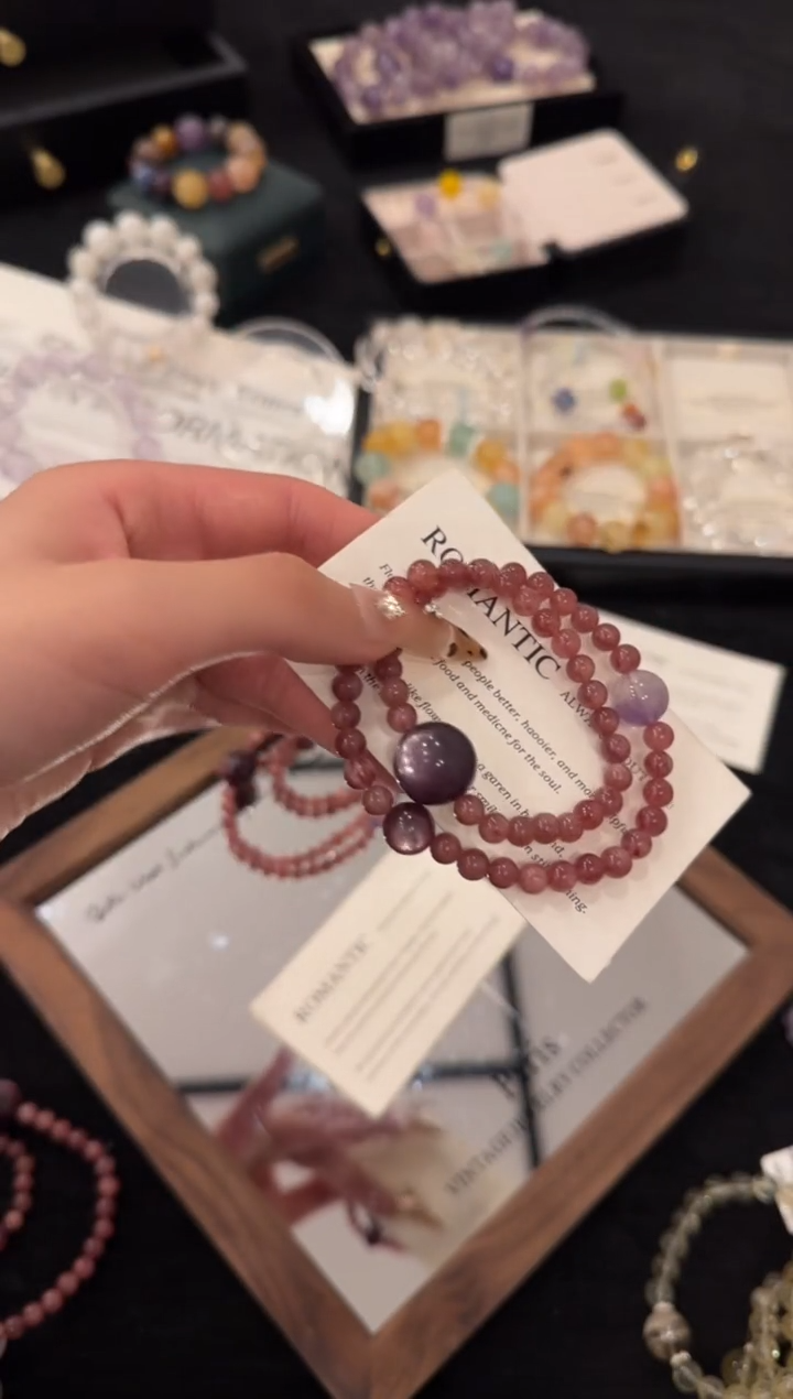 合金手链水晶乌梅子酱双圈x3521