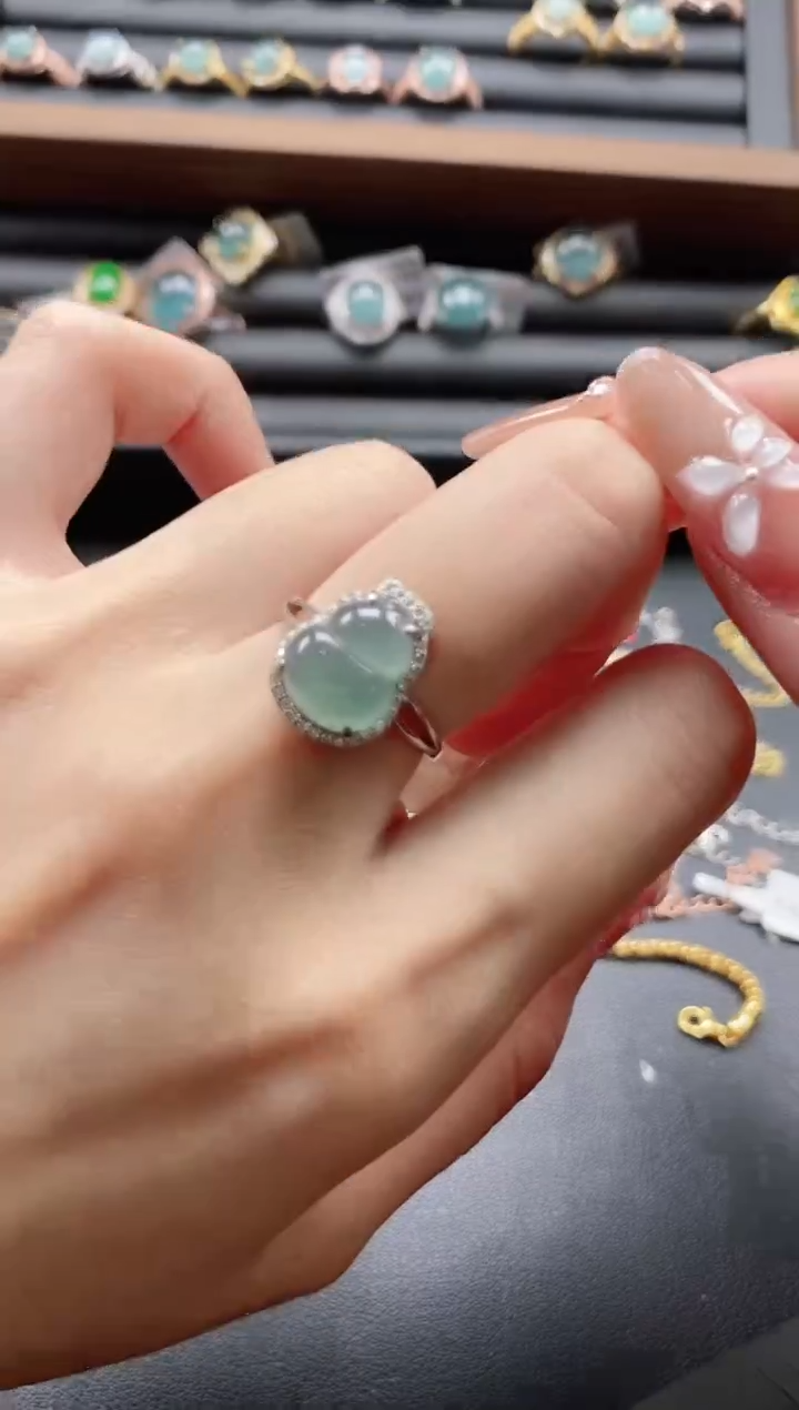 【闪购商品】翡翠戒指银S925镶嵌51151