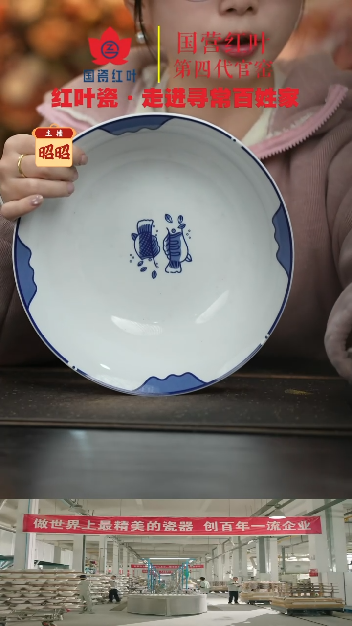 陶瓷1个微瑕双鱼9英寸斗碗