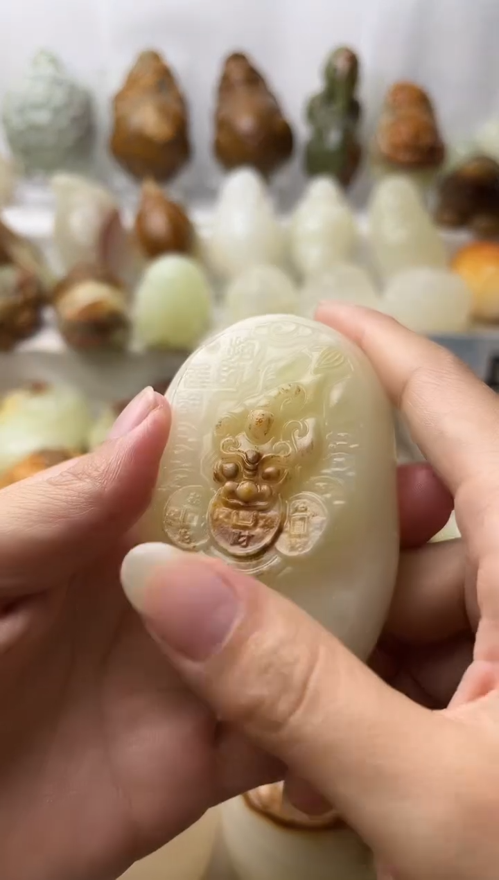 石材方解石棉纹正常不退换貔貅