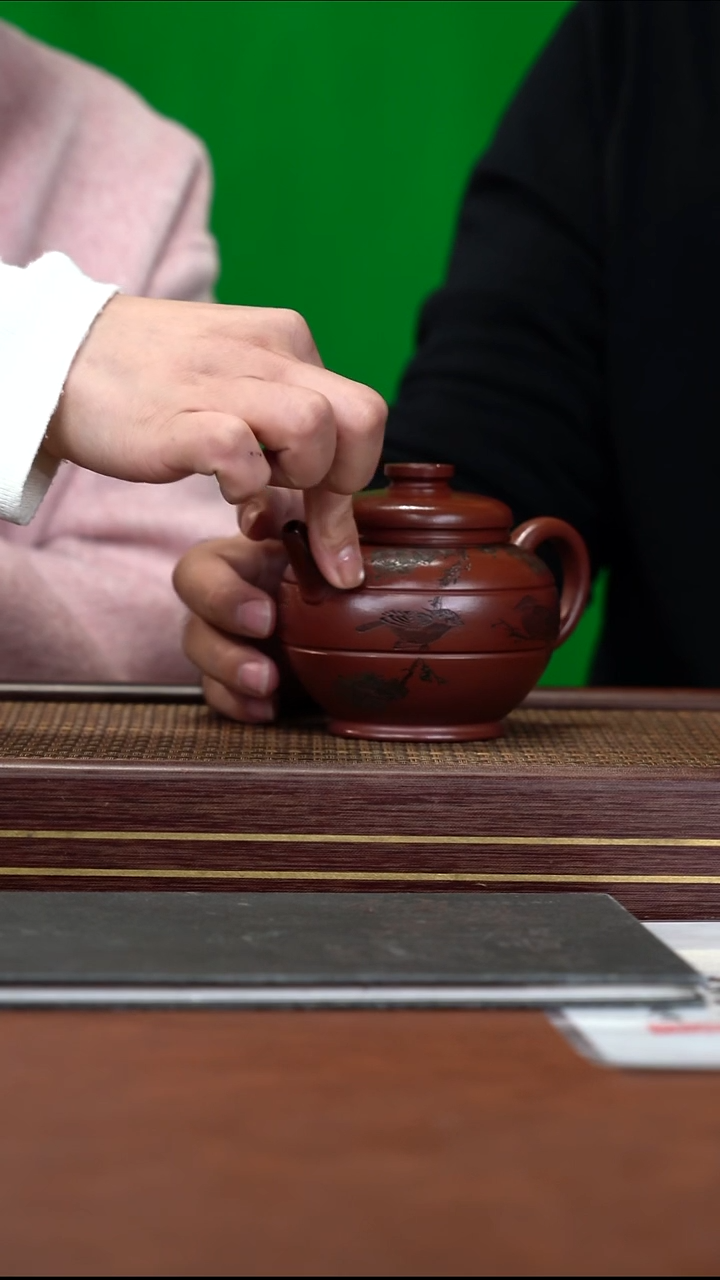 茶壶紫砂35  顾顺娣 底槽清 五福壶（巨轮）350cc