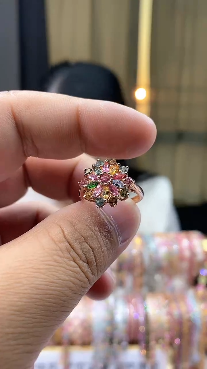 【闪购商品】碧玺戒指银S925镶嵌534354354354354