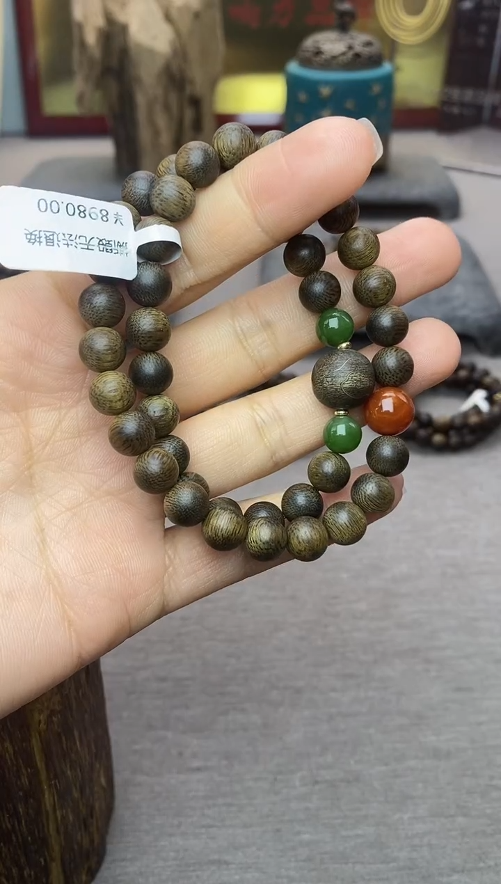 【闪购商品】沉香手串芽庄黄棋楠沉水老料0.8＋祥云1.2设计