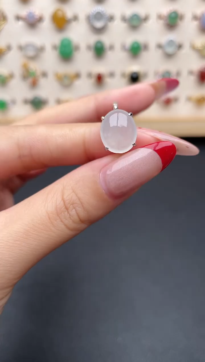 【闪购商品】翡翠戒指银S925镶嵌1一物一证一礼盒