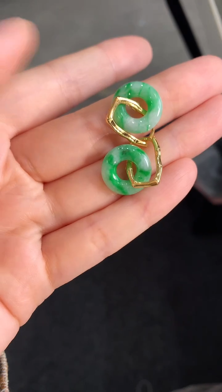 【闪购商品】翡翠耳饰银S925镶嵌耳饰