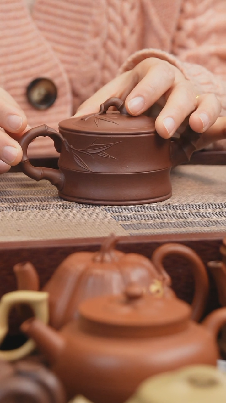 【闪购商品】紫砂茶壶紫泥底槽清竹节壶