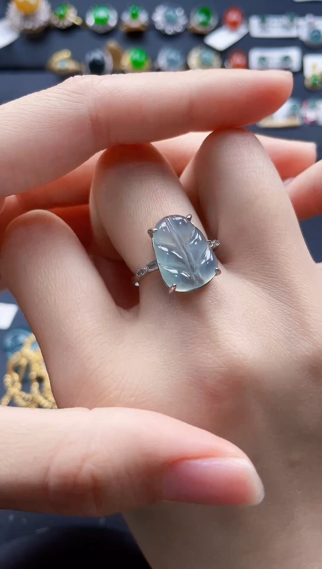 【闪购商品】翡翠戒指银S925镶嵌54764