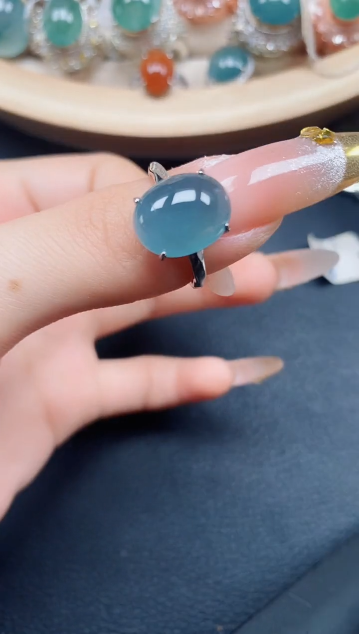 【闪购商品】翡翠戒指银S925镶嵌翡翠