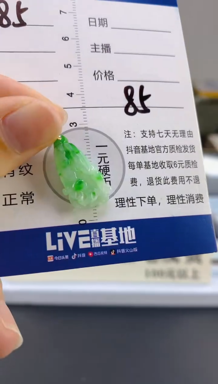 【闪购商品】翡翠颈饰18K金镶嵌天然A货翡翠