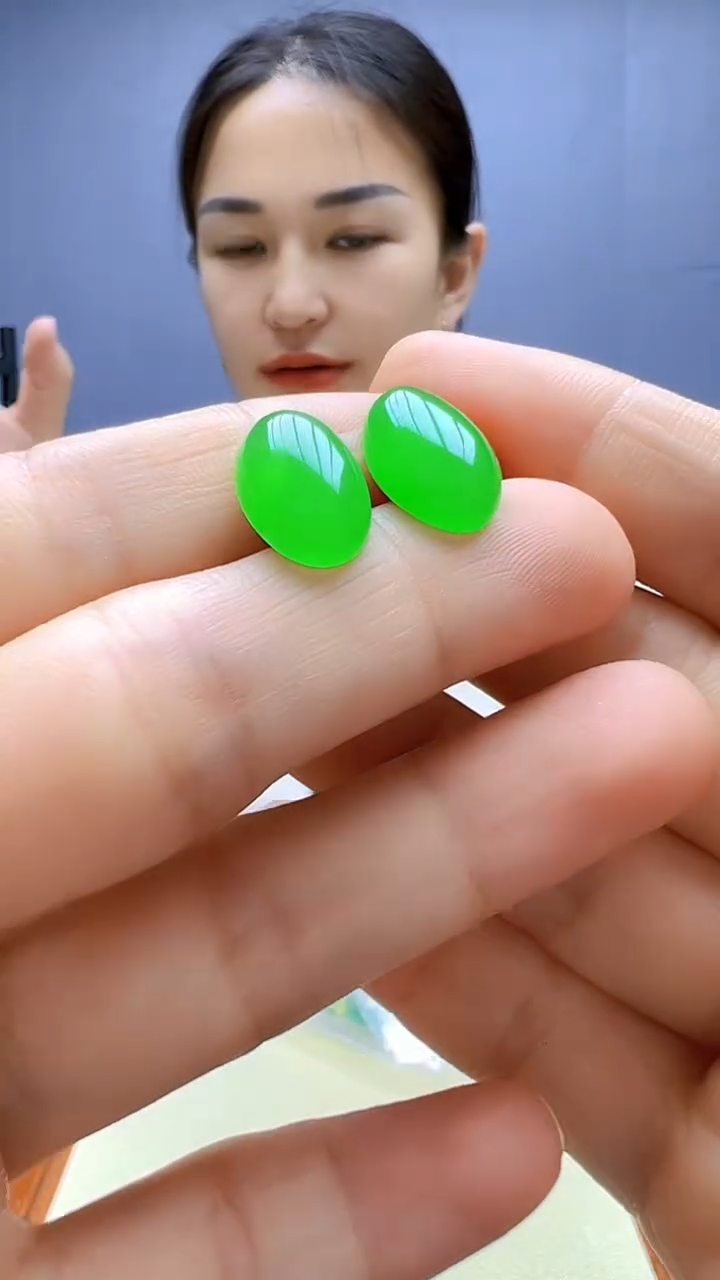 翡翠14K金镶嵌颈饰沉白diy颈饰耳针