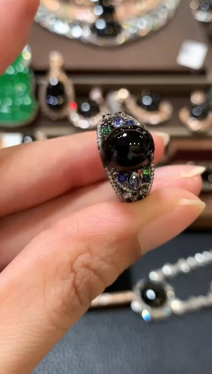 18K金镶嵌戒指翡翠m202   