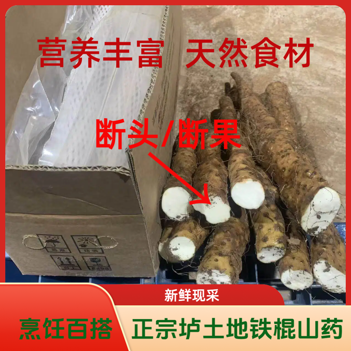 【闪购】(23cm-27cm断头果）温县直发2025温县新鲜垆土铁棍山药5斤