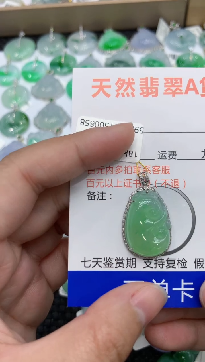 【闪购商品】翡翠颈饰18K金镶嵌1111111111