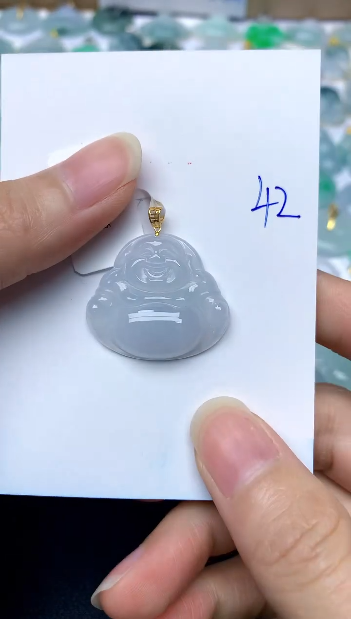 【闪购商品】翡翠颈饰18K金镶嵌42天然A货翡翠