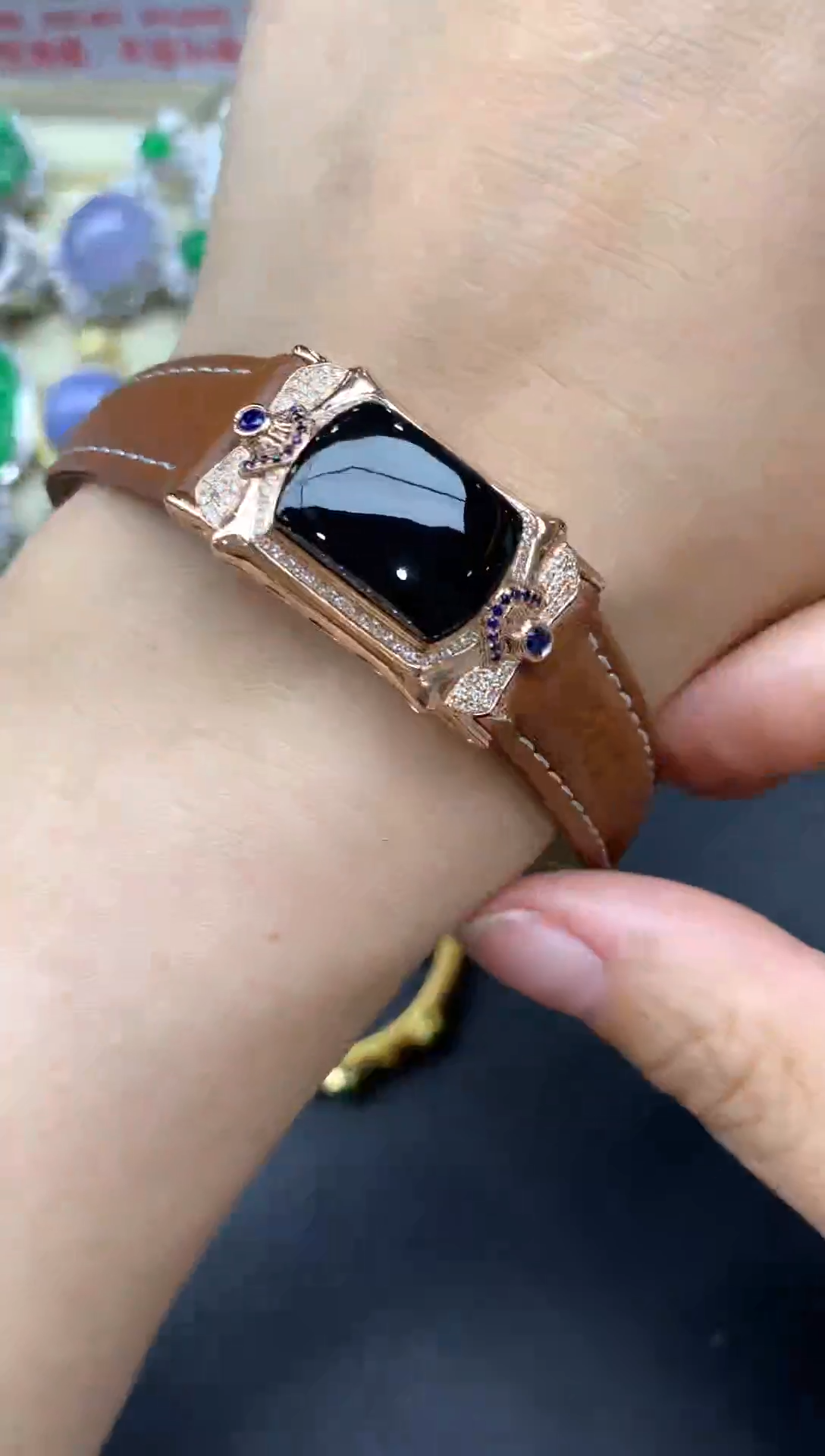 【闪购商品】翡翠手串18K金镶嵌581-中国好珍宝