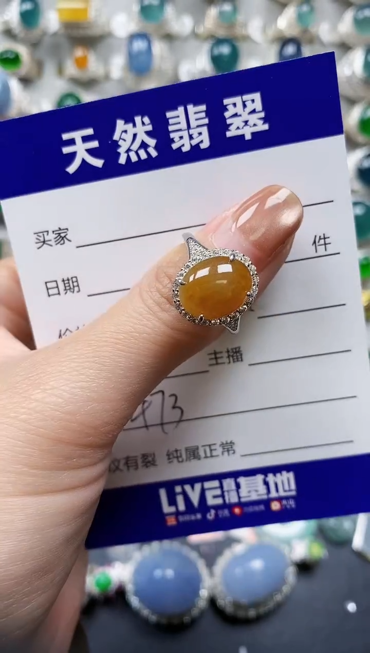 【闪购商品】翡翠戒指银S925镶嵌0473