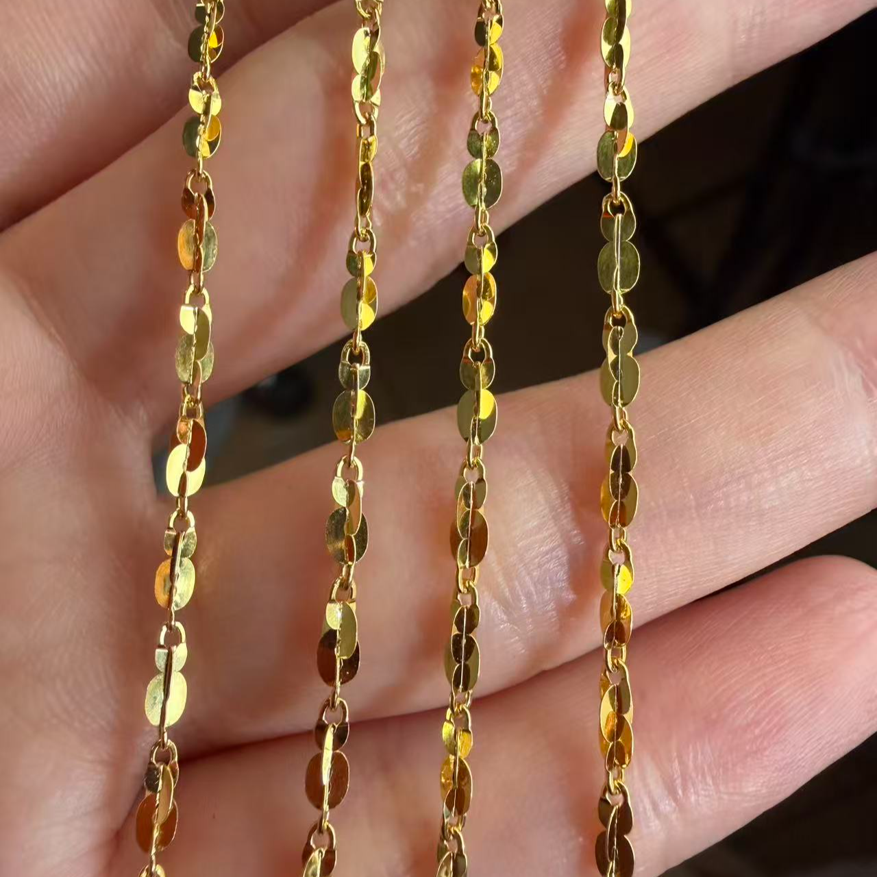 链子足银 足银999.9纯银杨桃链银项链女链子粗细锁骨链简约单项链