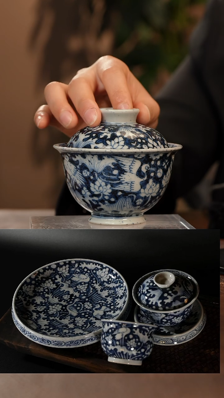 【闪购商品】瓷片青花瓷茶具斌芬陶瓷120