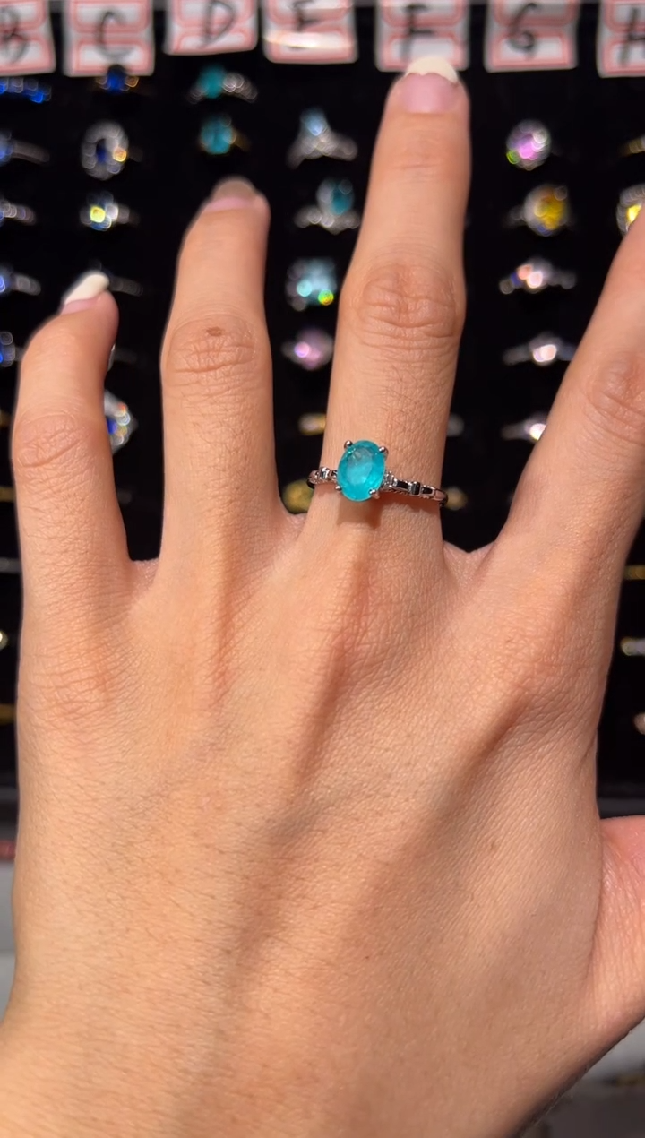 【闪购商品】碧玺戒指银S925镶嵌4864131