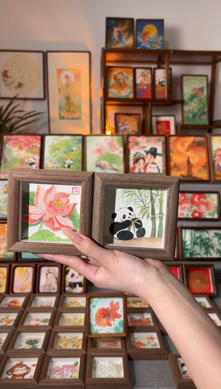 【闪购商品】国画荷荷美美 翠竹熊猫 一组11