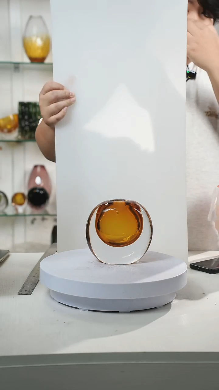 14高轻奢琉璃花器福利正常手工痕迹