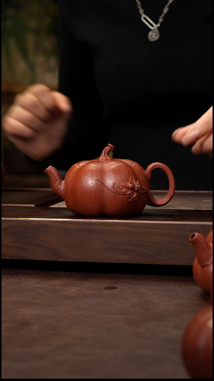 茶壶紫砂朱泥全手胖南瓜180cc左右