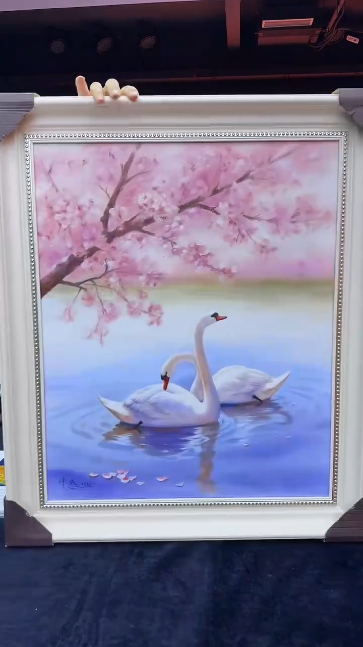 油画12管伟骏50*60天鹅精品油画作品