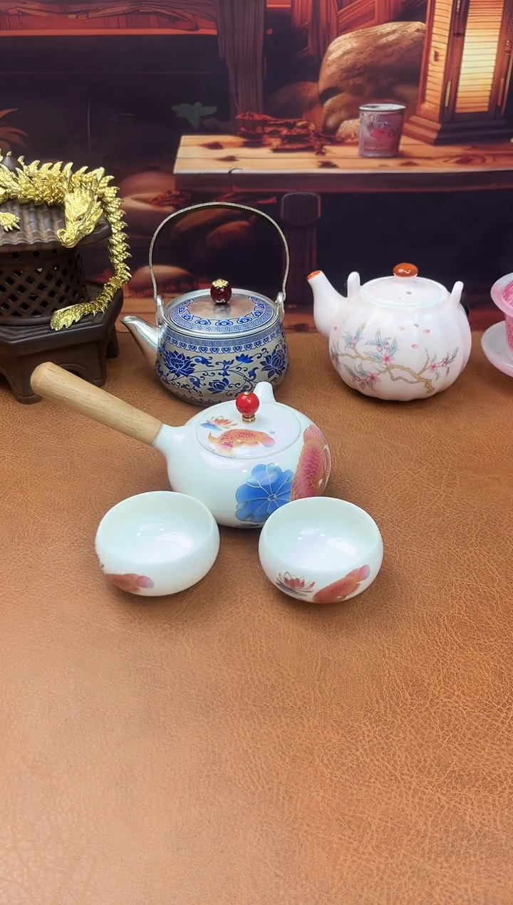 陶瓷茶具摆件旅行套组