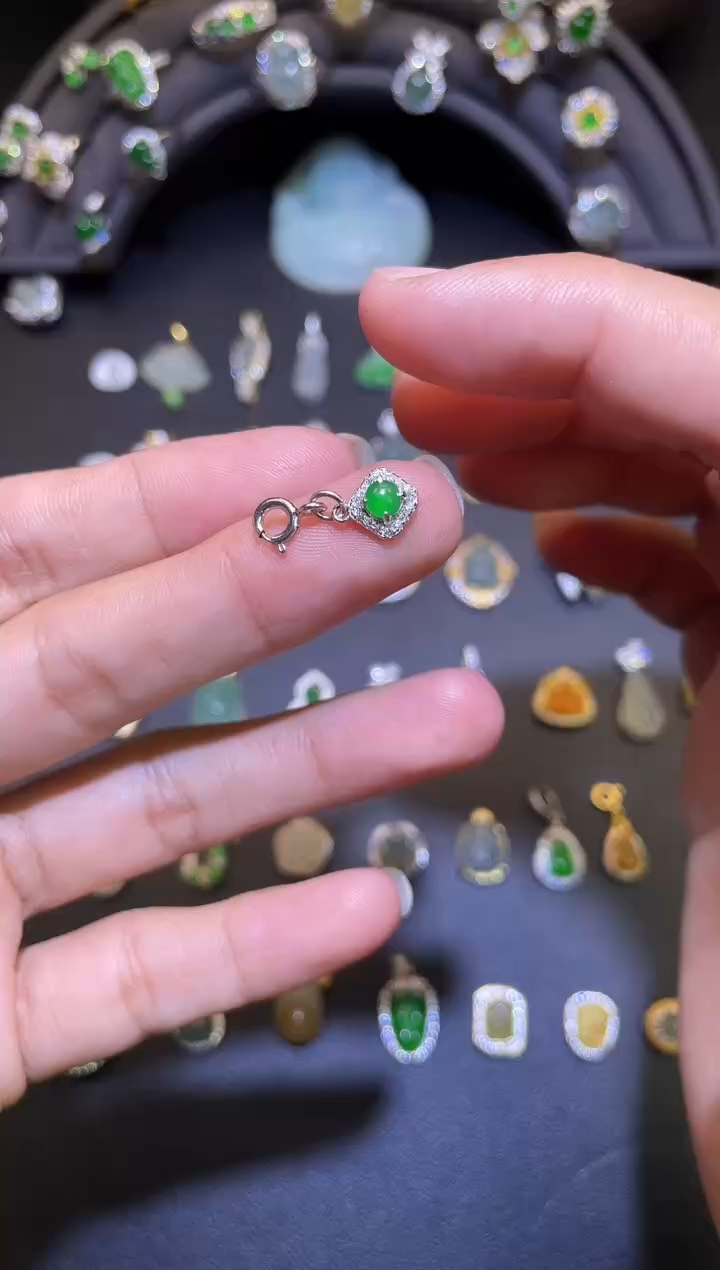 吊坠(不含链)银S925镶嵌翡翠1