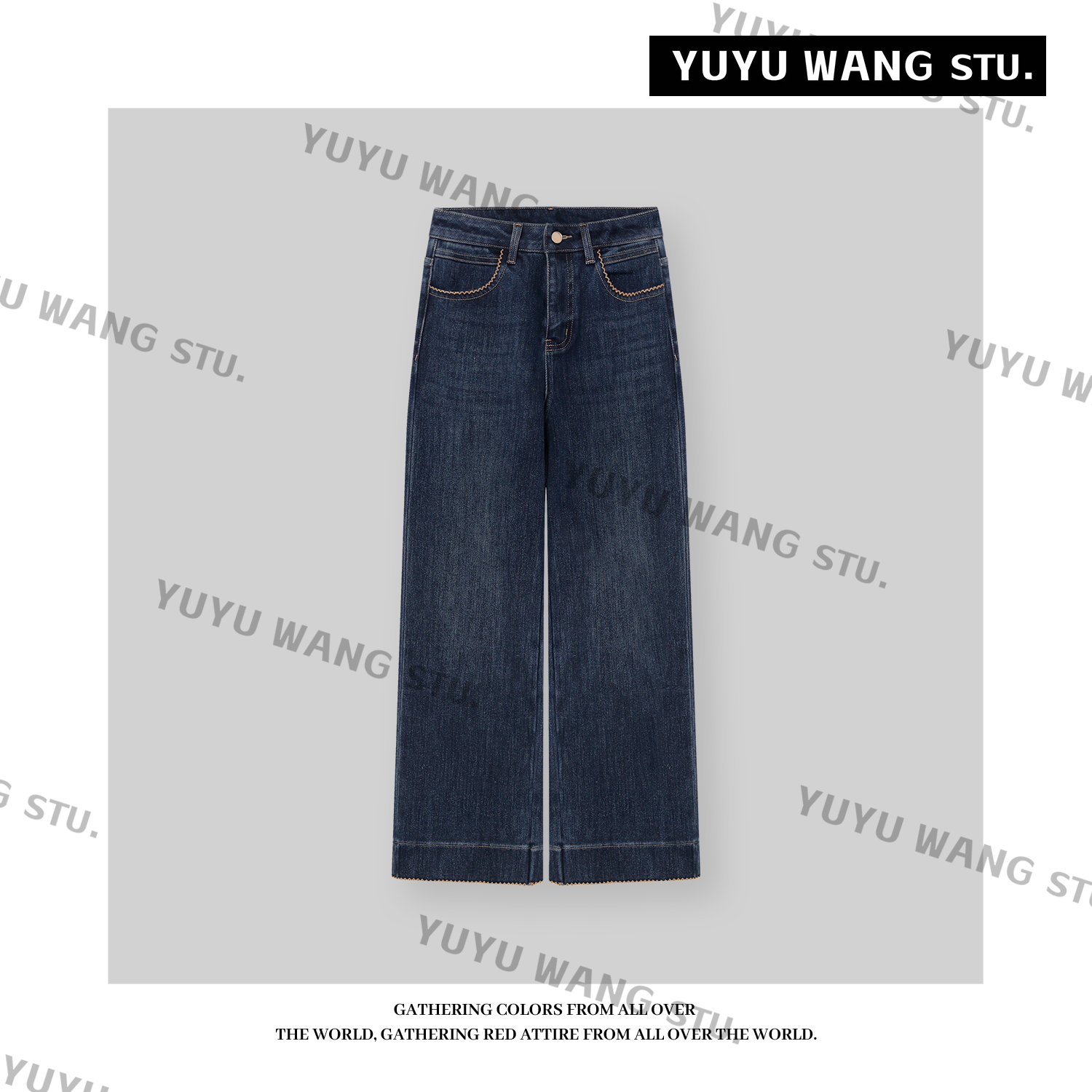 YUYU WANG【静蓝】牛仔裤RB2SDRU3136