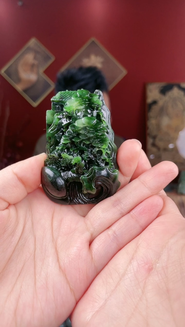 【闪购商品】和田玉把件未镶嵌碧玉山水