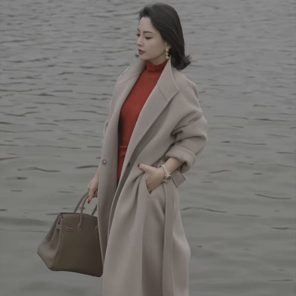 【NNC】高级阔版羊驼绒大衣 轻奢保暖长款（含本料腰带） 166款