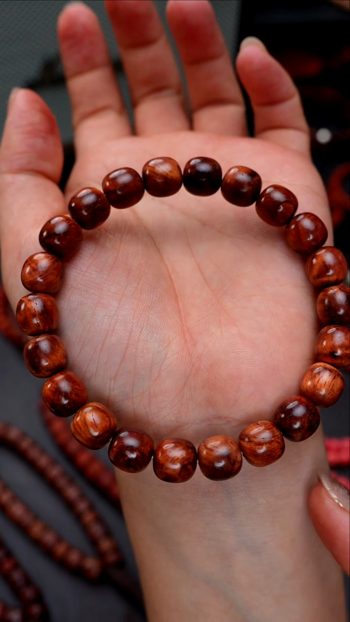 手串/手链黄花梨/降香黄檀海南黄花梨水波紫油梨9.5*10老型珠