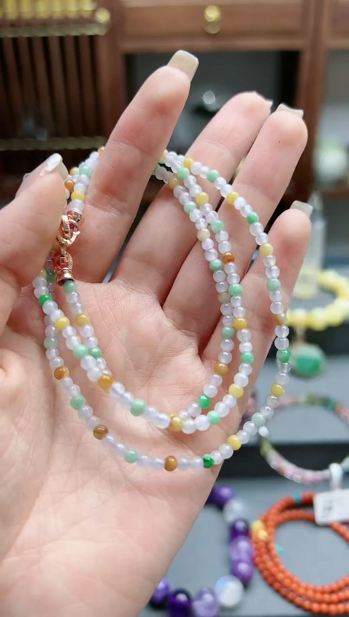 【闪购商品】翡翠颈饰未镶嵌翡翠多宝长串*1 YN