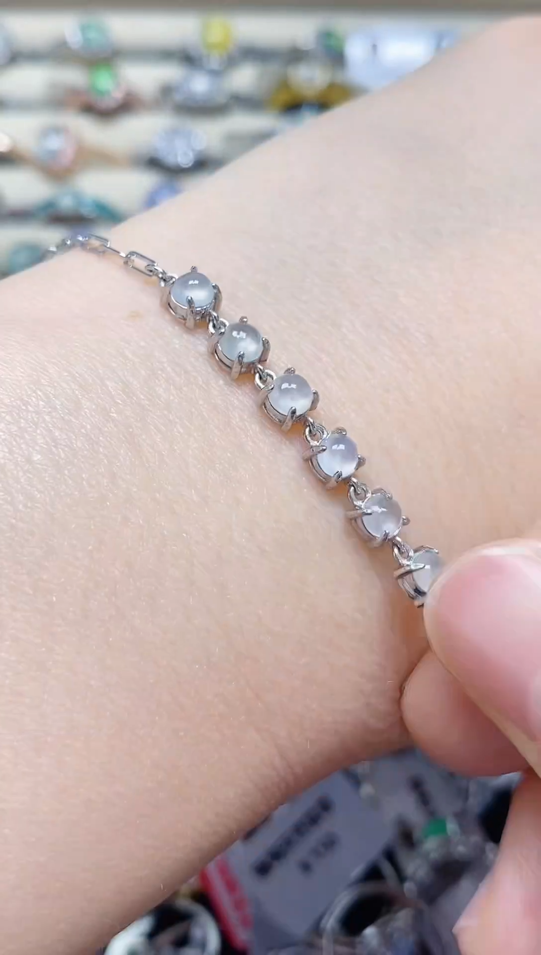 翡翠戒指银S925镶嵌-缅料