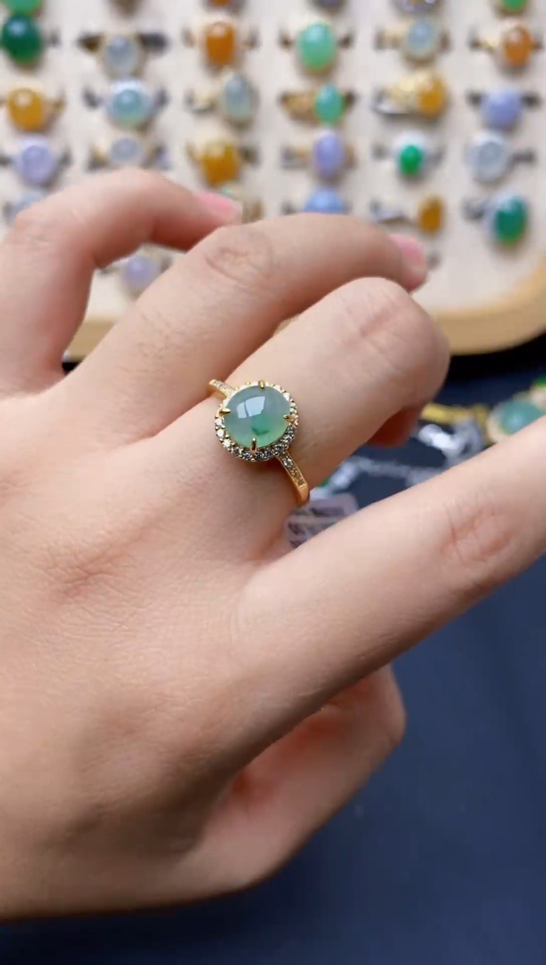 银S925镶嵌戒指翡翠8560