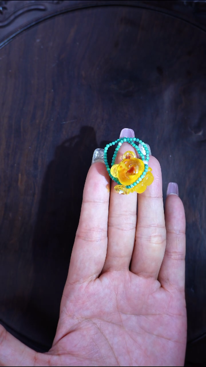 未镶嵌琥珀戒指多样性发货其一