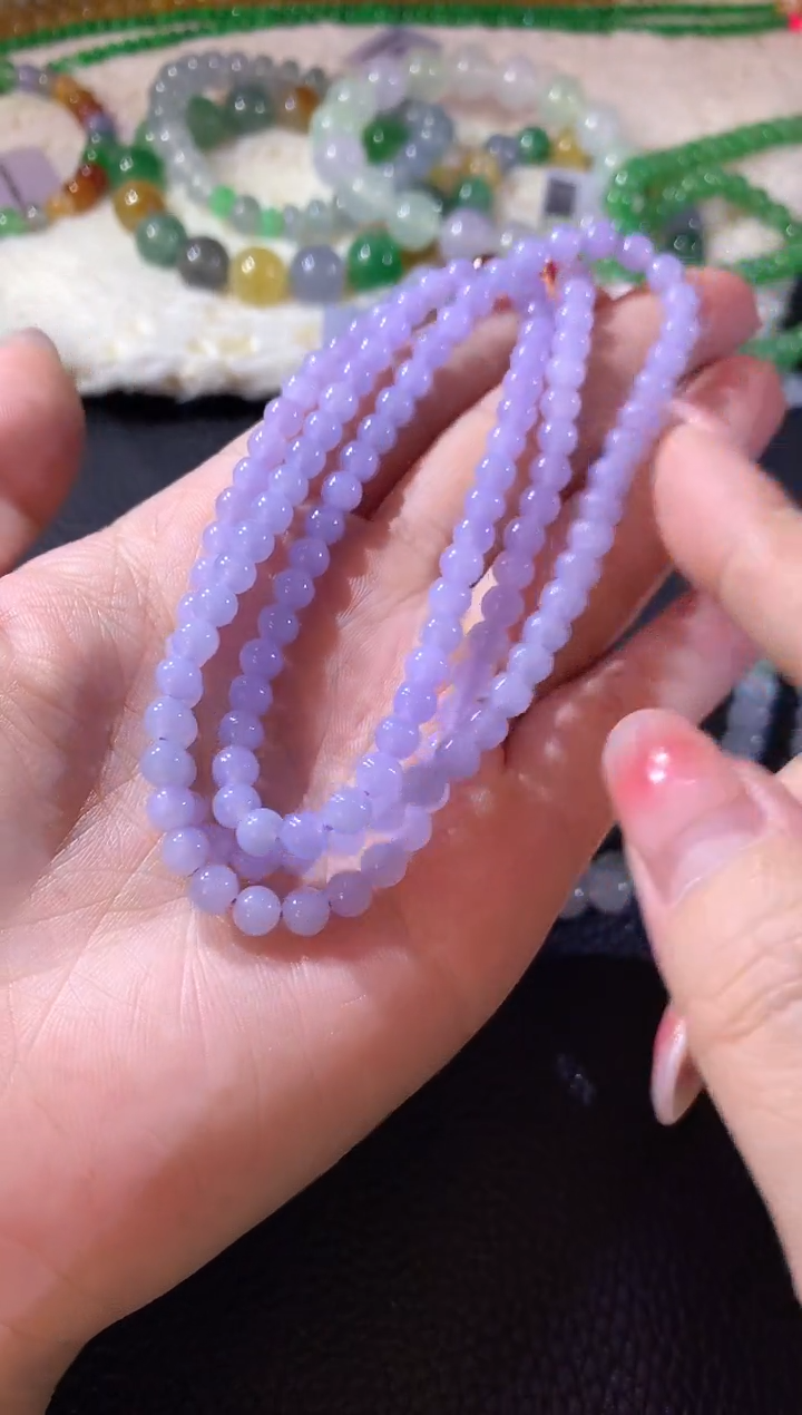 【闪购商品】翡翠项链未镶嵌A79 紫货有一定色差