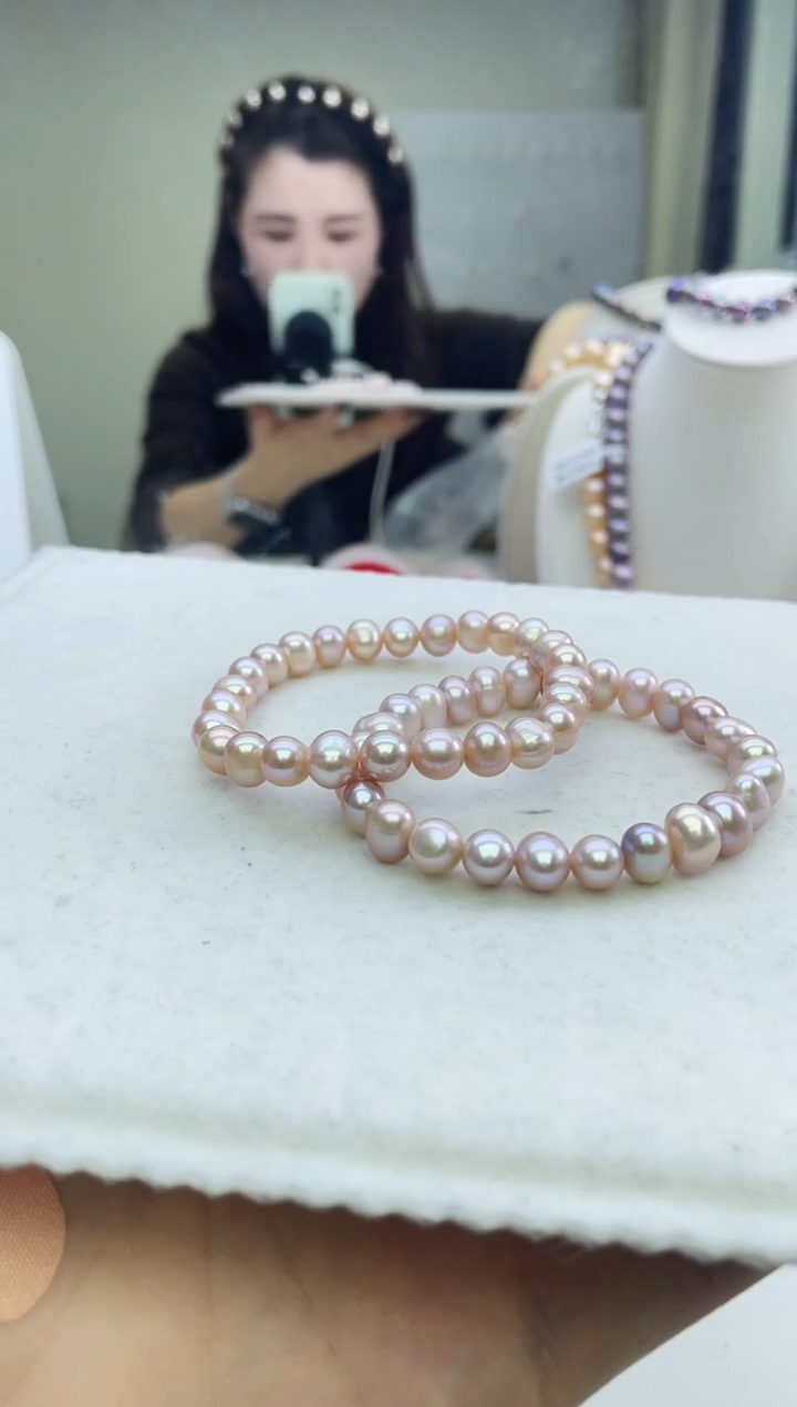 未镶嵌手链淡水珍珠中国红手链